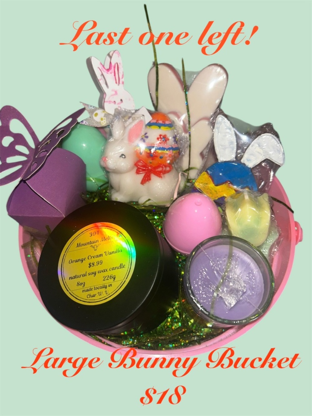 Candle and melts bunny bucket